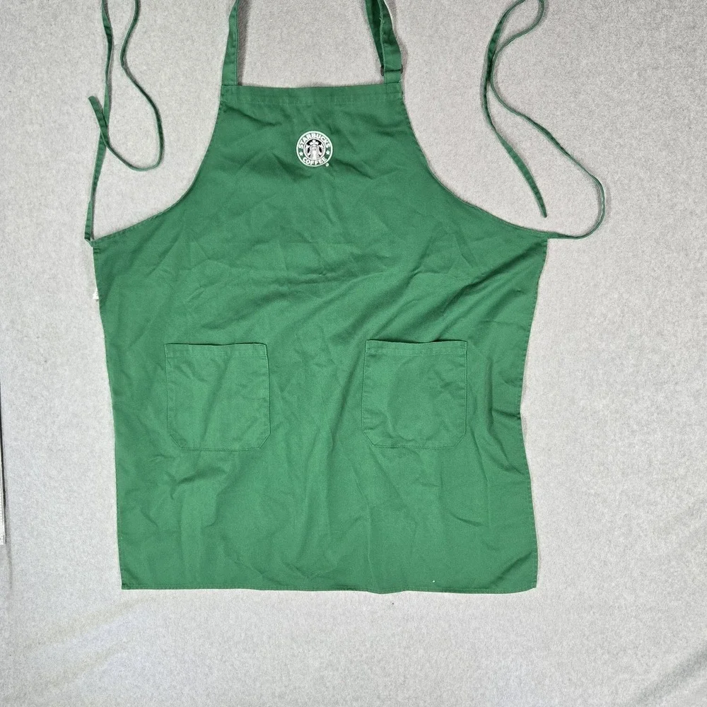 Starbucks Adult Apron OS Green Uniform Barista Bib Full Adjustable Straps